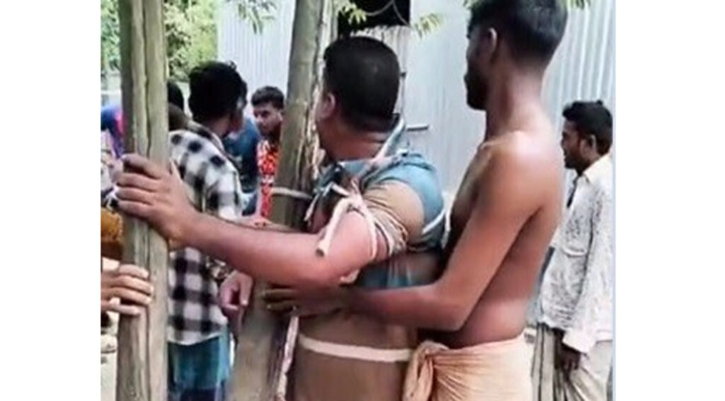 শেরপুরে সুদের টাকা না পেয়ে ব্যবসায়ীকে গাছে বেঁধে নির্যাতন 6 15 3