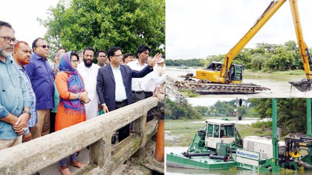 জলাবদ্ধতা নিরসনে নদীর পলিমাটি অপসারণ কার্যক্রম শুরু কেসিসির 9 2 1